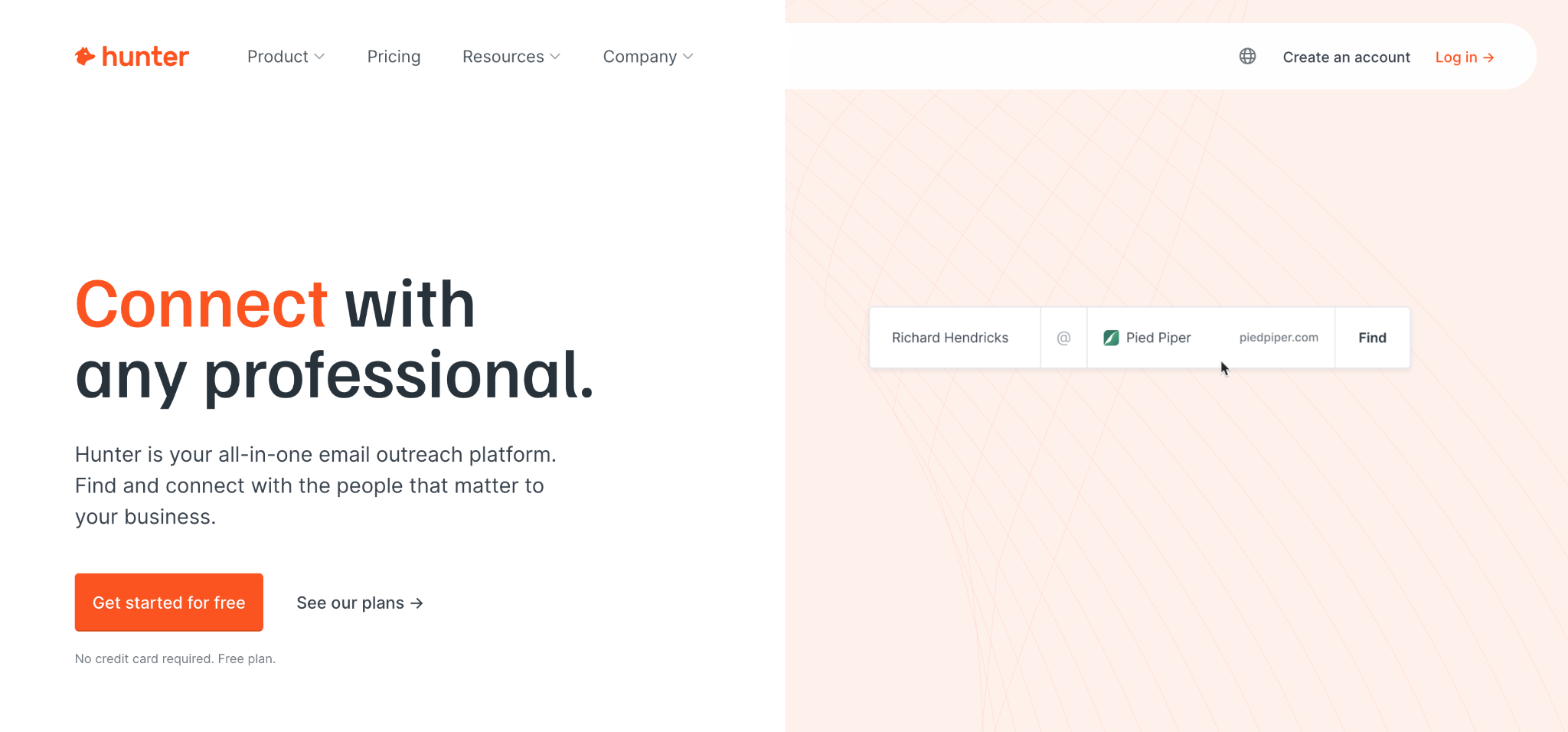 Hunter.io homepage