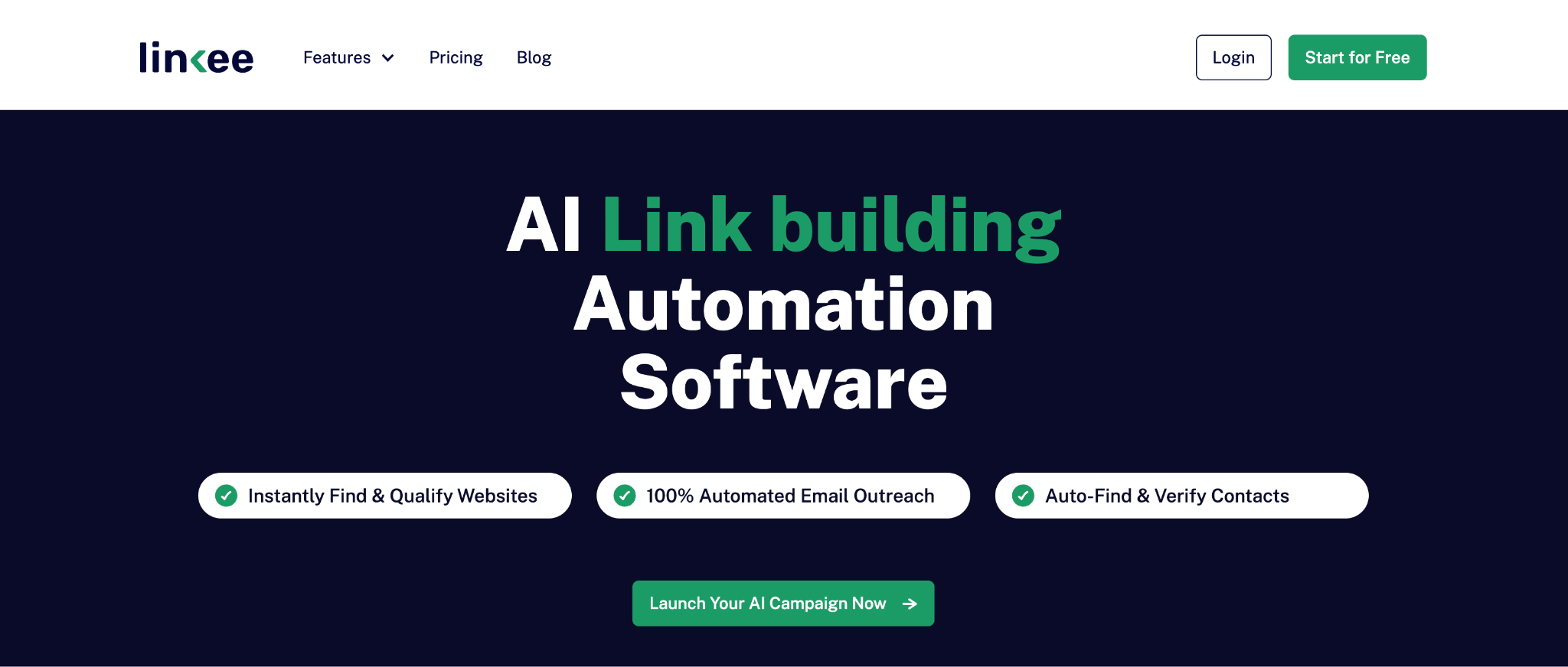 Linkee homepage