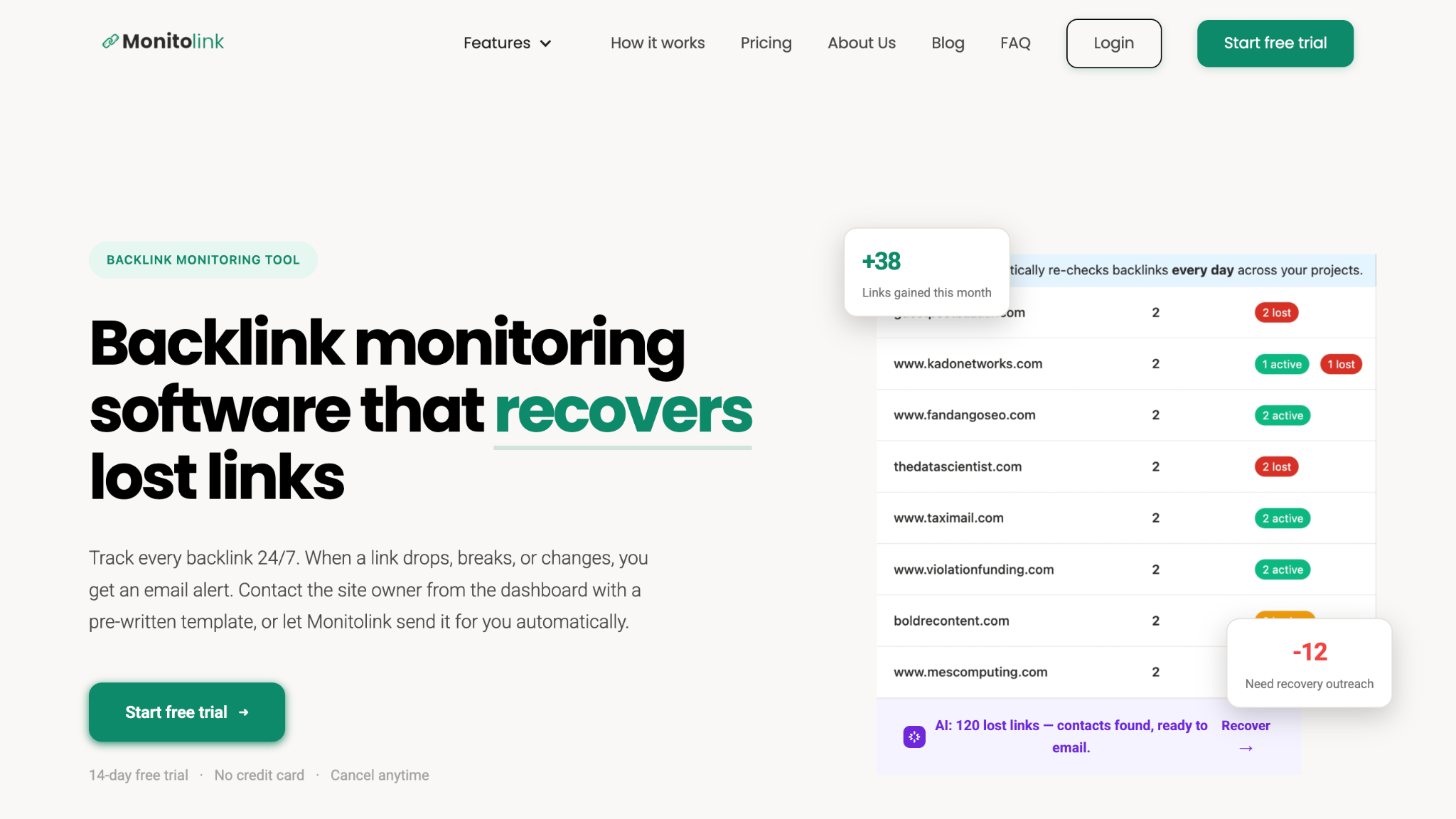 Monitolink homepage