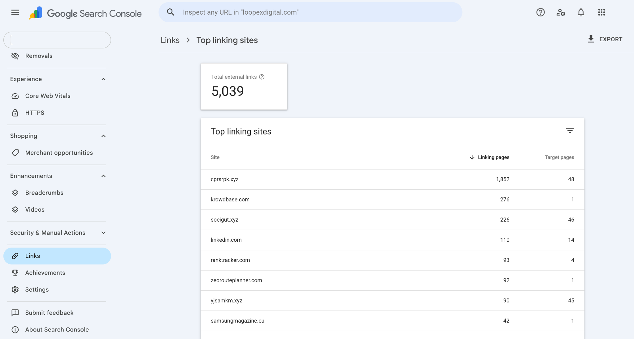 Google Search Console tool
