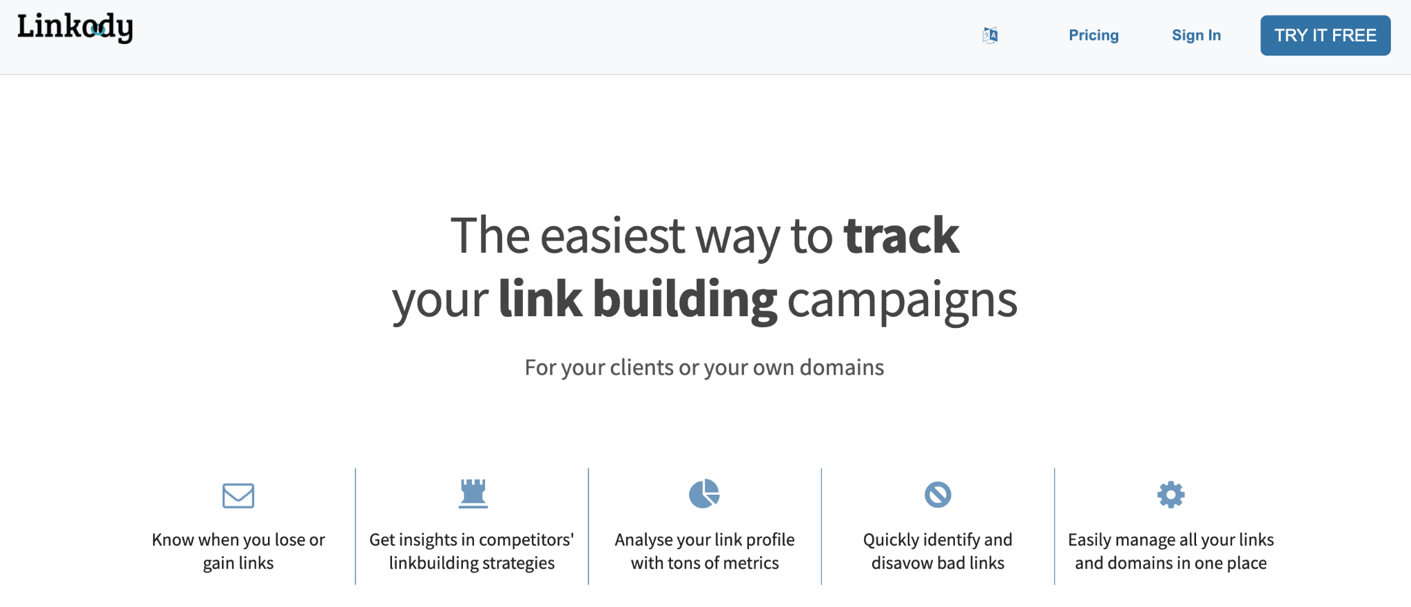 Linkody homepage