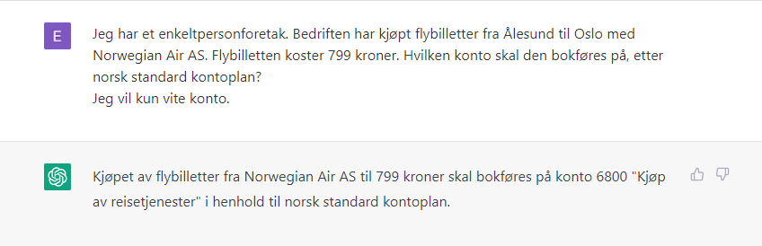 Kan ChatGPT bokføre flybilletter?
