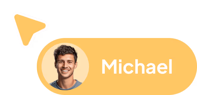 Étiquette d'utilisateur « Michael » avec curseur, édition collaborative dans Tengo