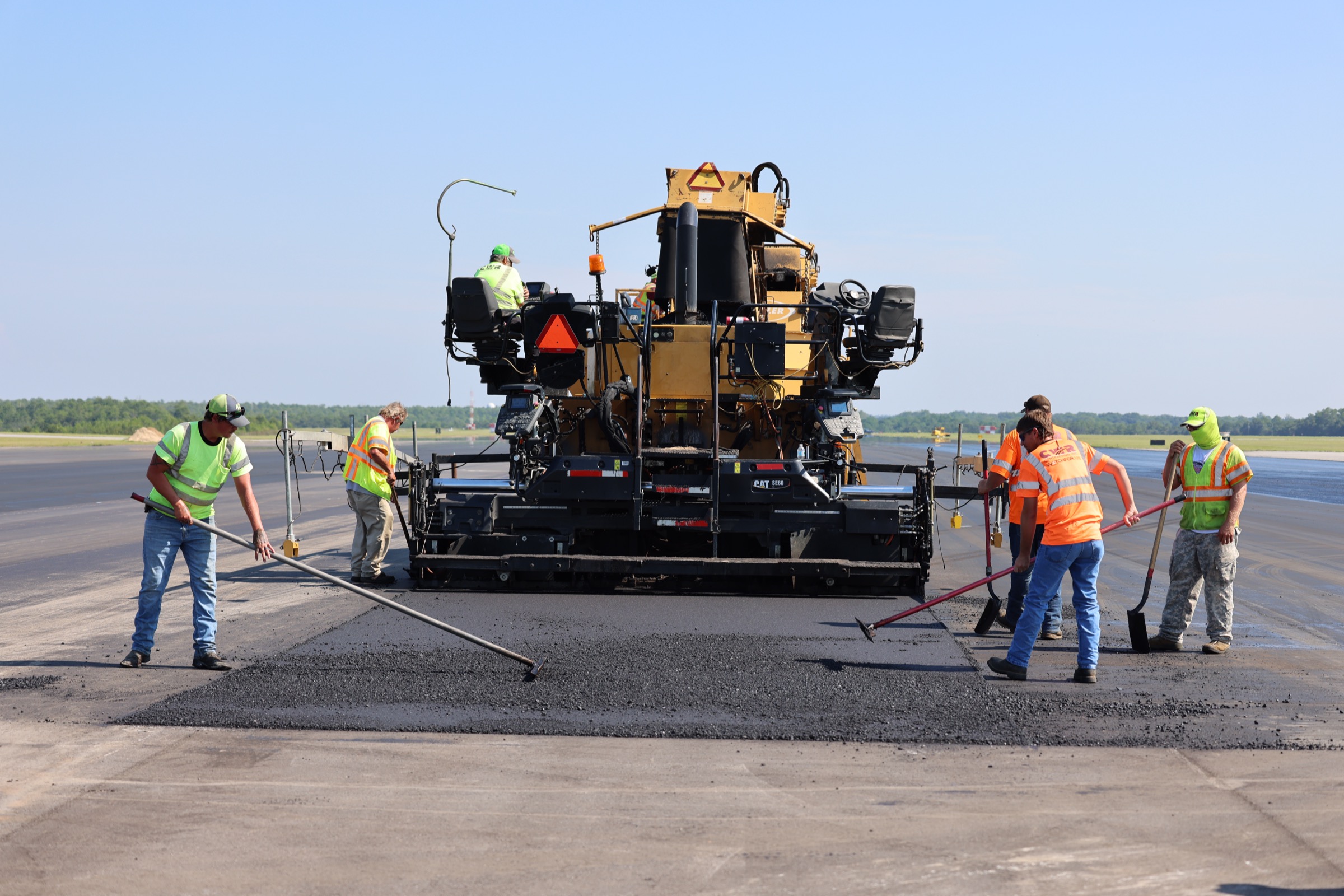 CWR Contracting paving a runway on a federal USACE / DOD project
