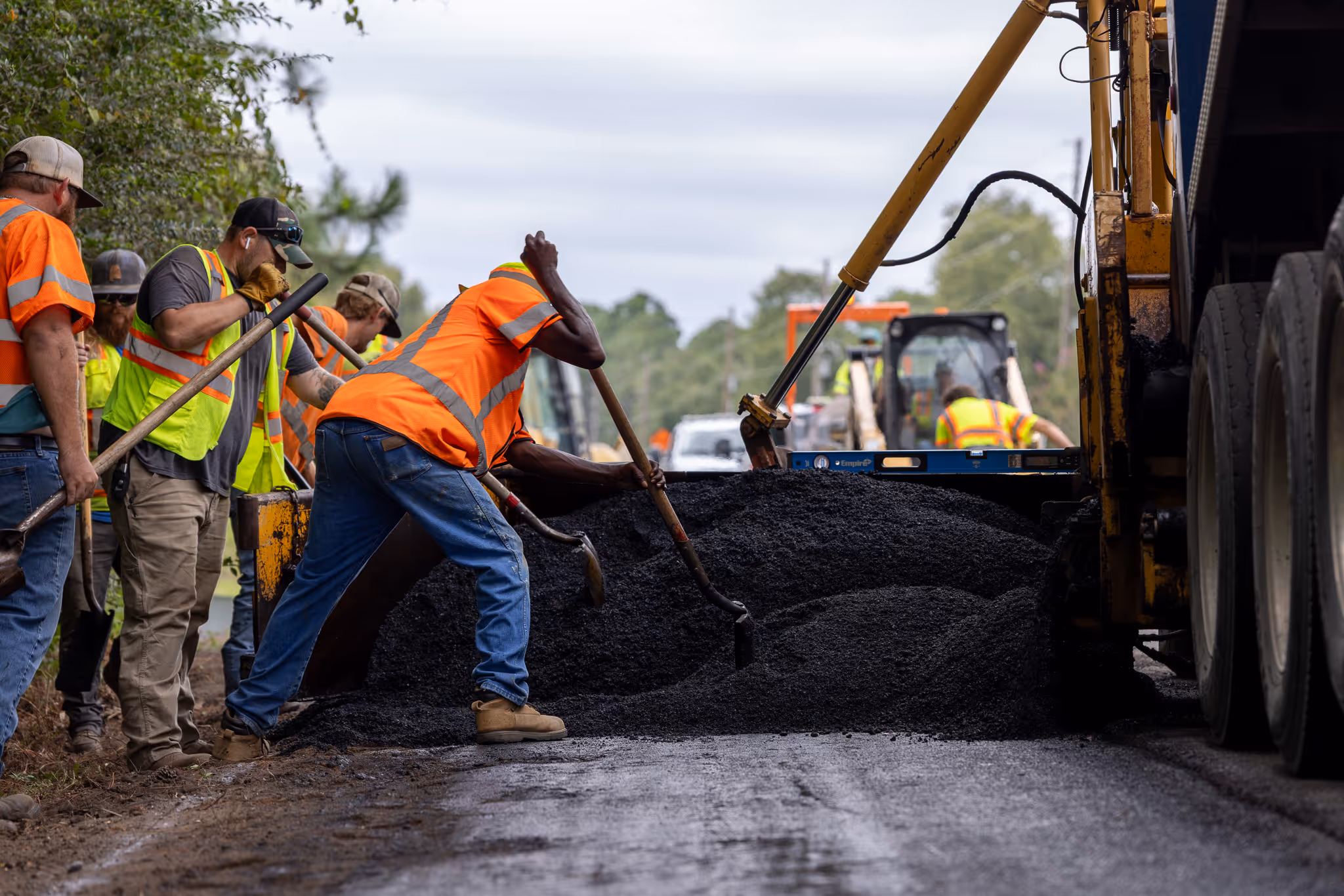 CWR Contracting crew paving a Florida road