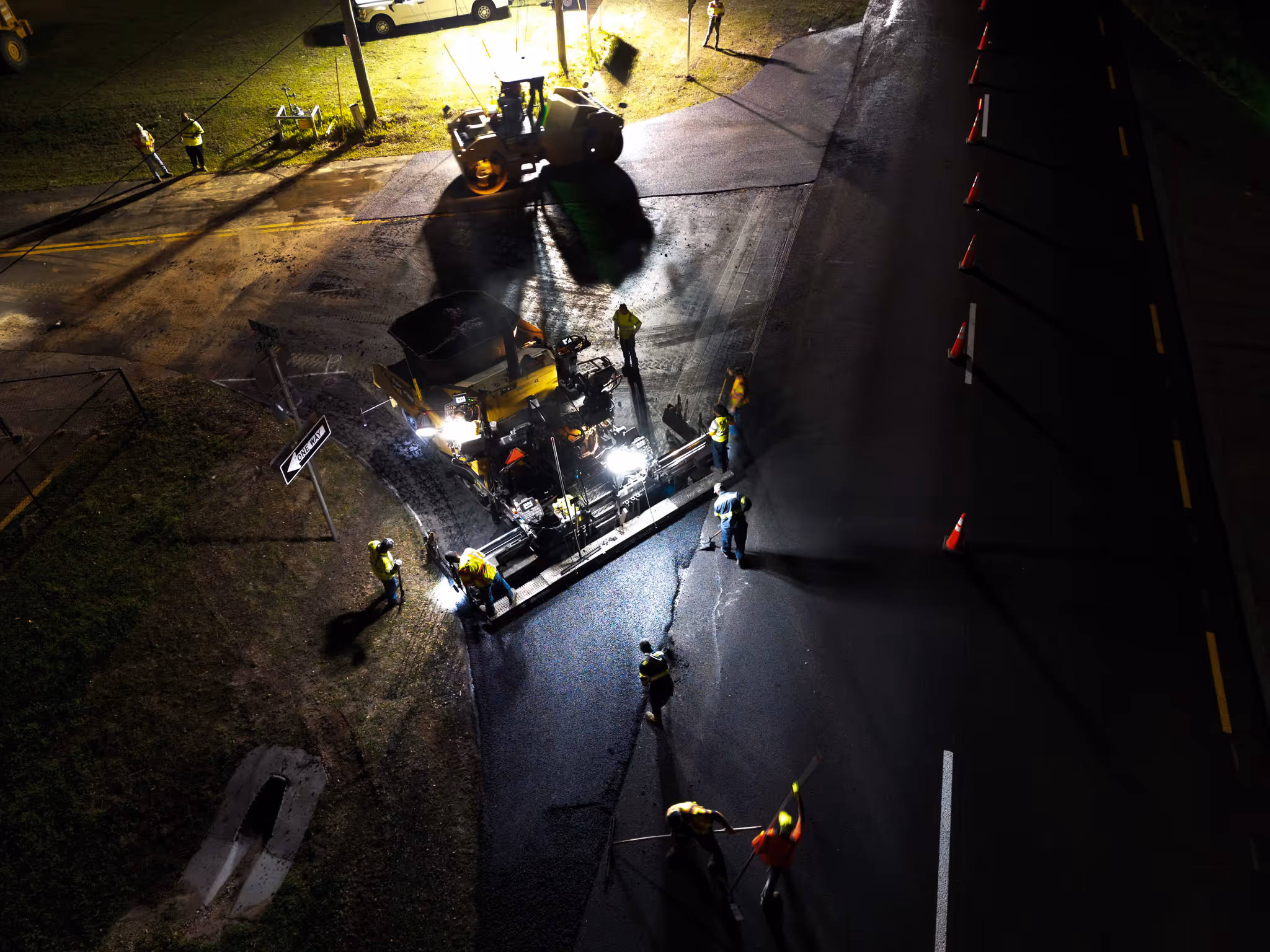 Aerial drone view of CWR Contracting work in Florida