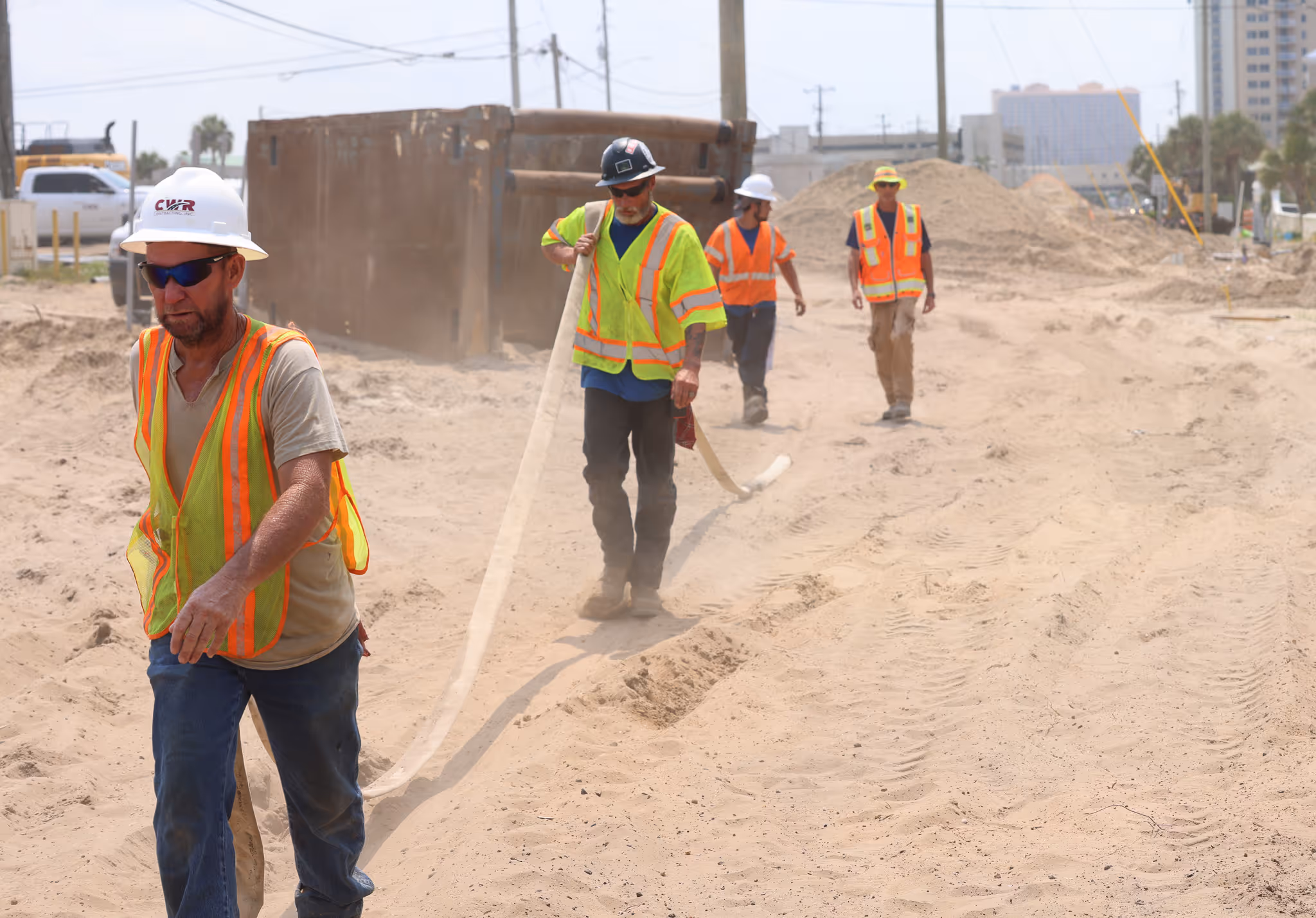 CWR Contracting paving crew working on a Florida road