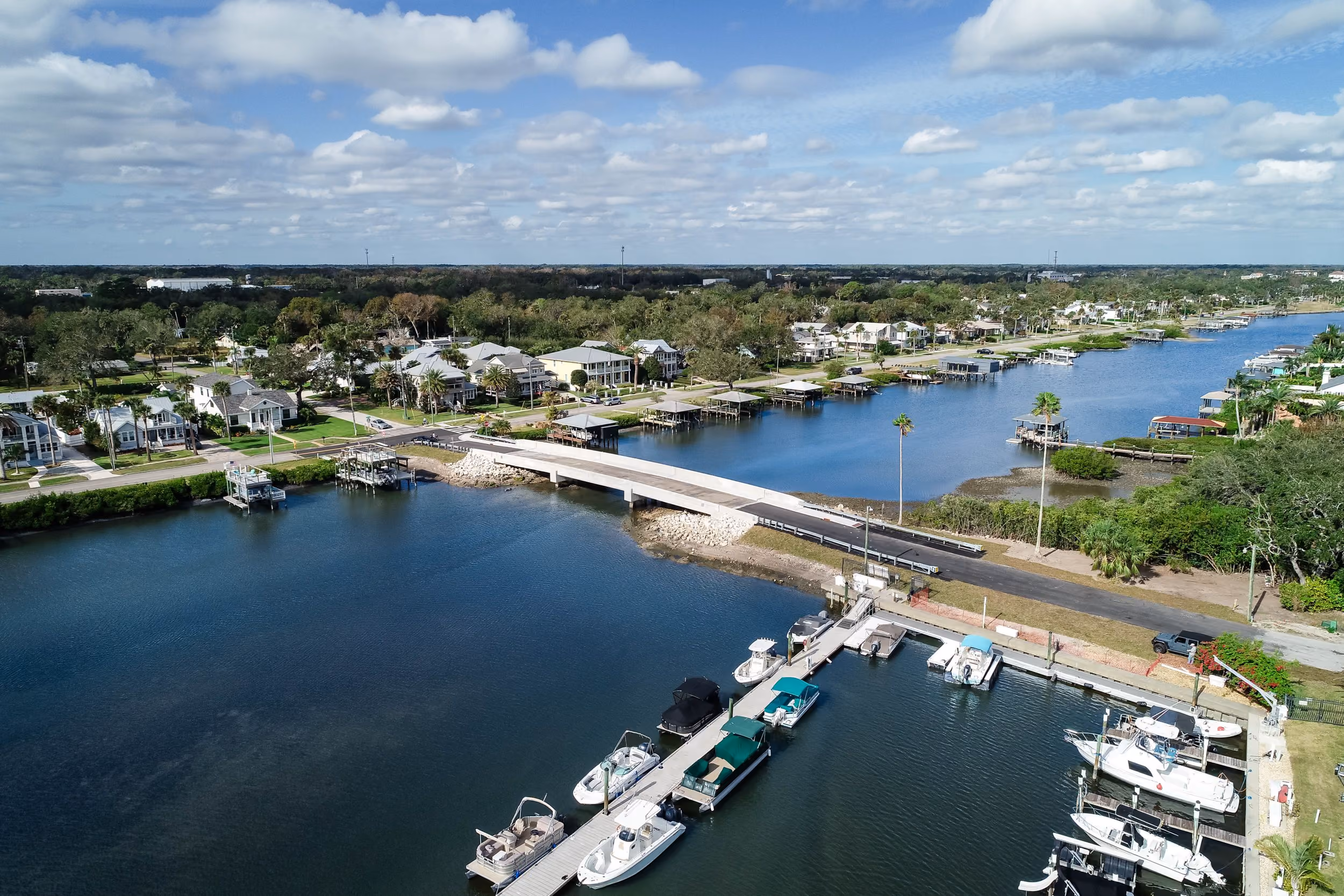 Completed CWR Contracting bridge connecting a Florida community
