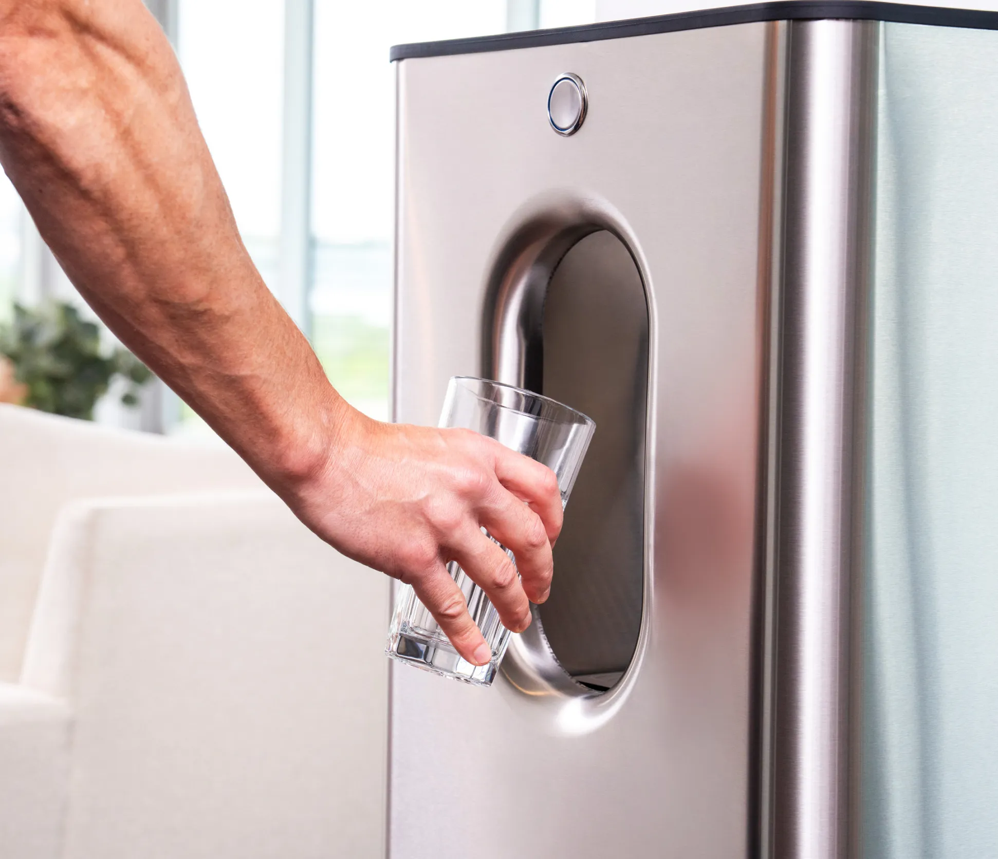 Person is filling water from Kara Water