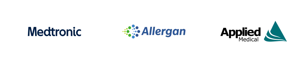 Logos of Medtronic, Allergan and Applied Medical