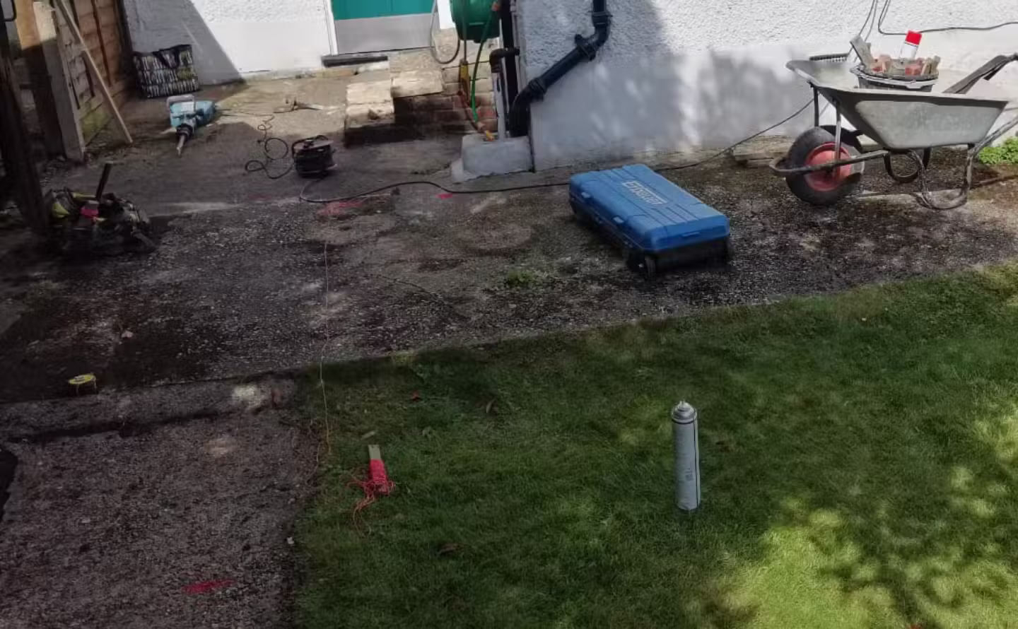 Old garden area before new patio installation in Worthing, West Sussex