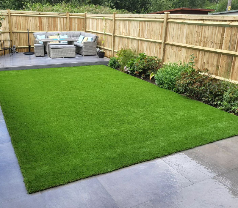 Turfing after landscaping in West Sussex