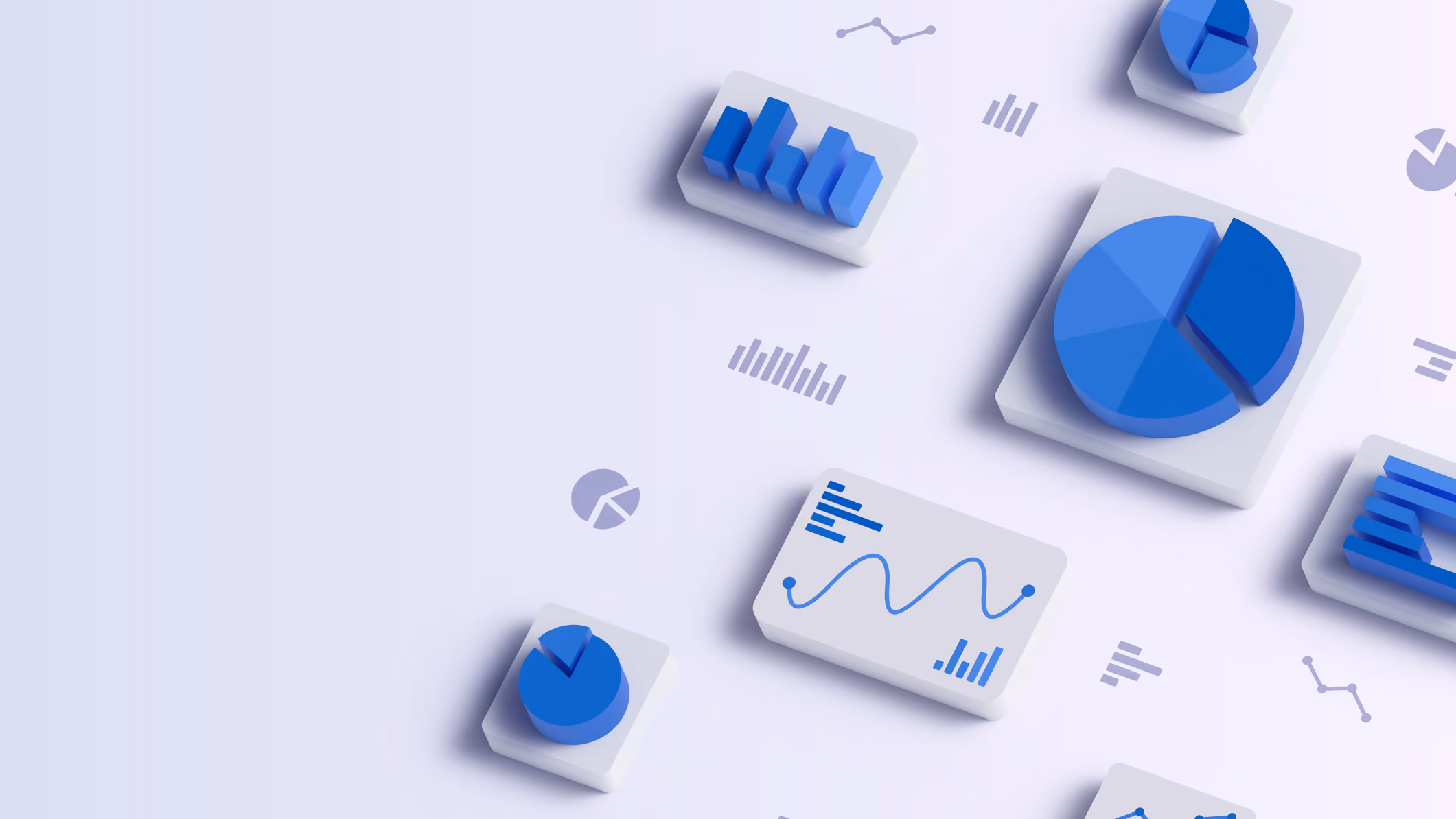 #d graphs and pie charts showing results from ad campaigns