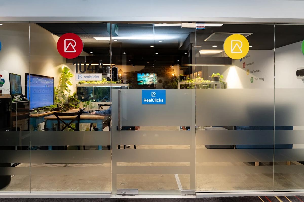 RealClicks studio front office looking into their creative space