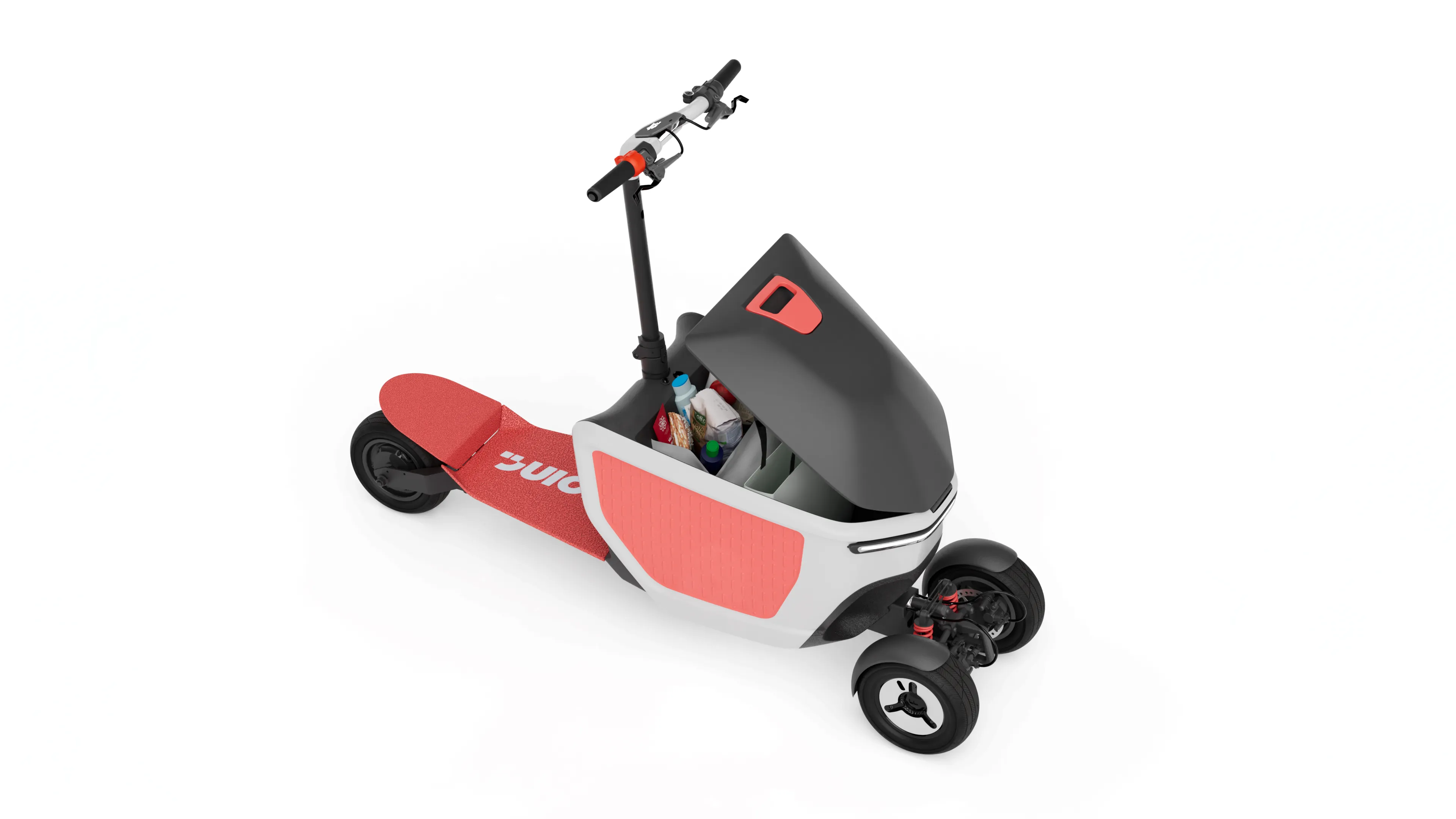 Lockable cargo box with groceries