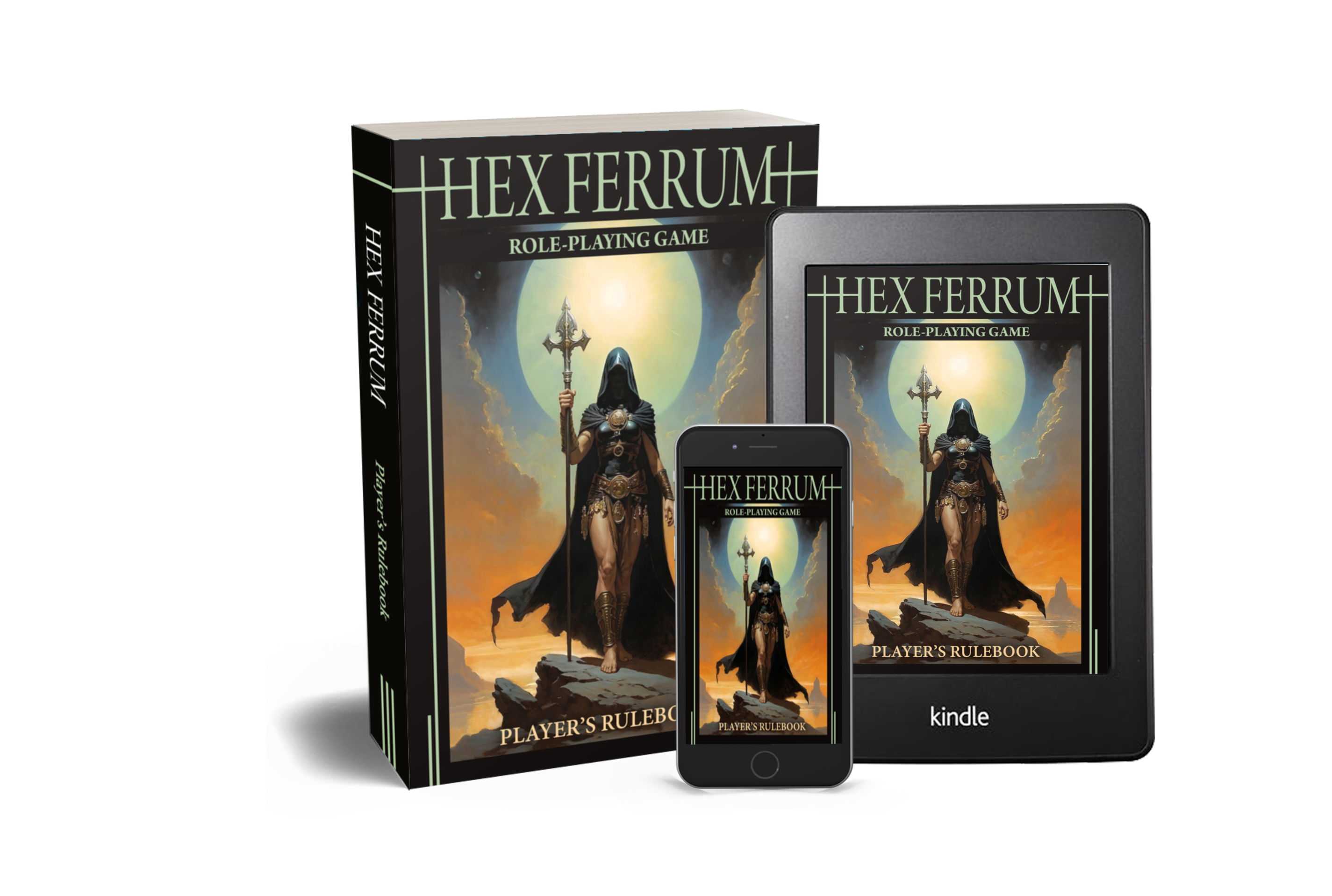 Hex Ferrum Player's Rulebook for the Vidoq role-playing game in print, tablet, and mobile formats.