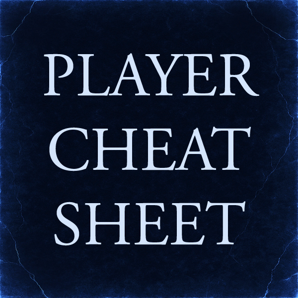 Hex Ferrum Player cheat sheet with quick-reference rules and gameplay actions.