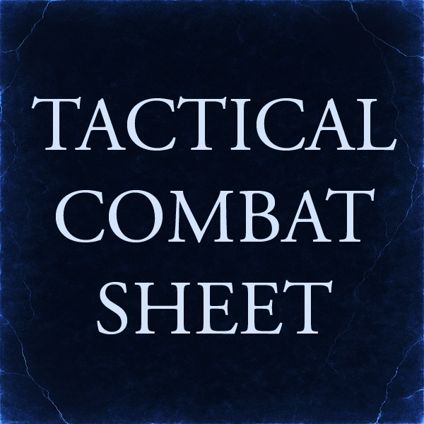 Hex Ferrum tactical combat reference sheet for battles, actions, and combat flow.