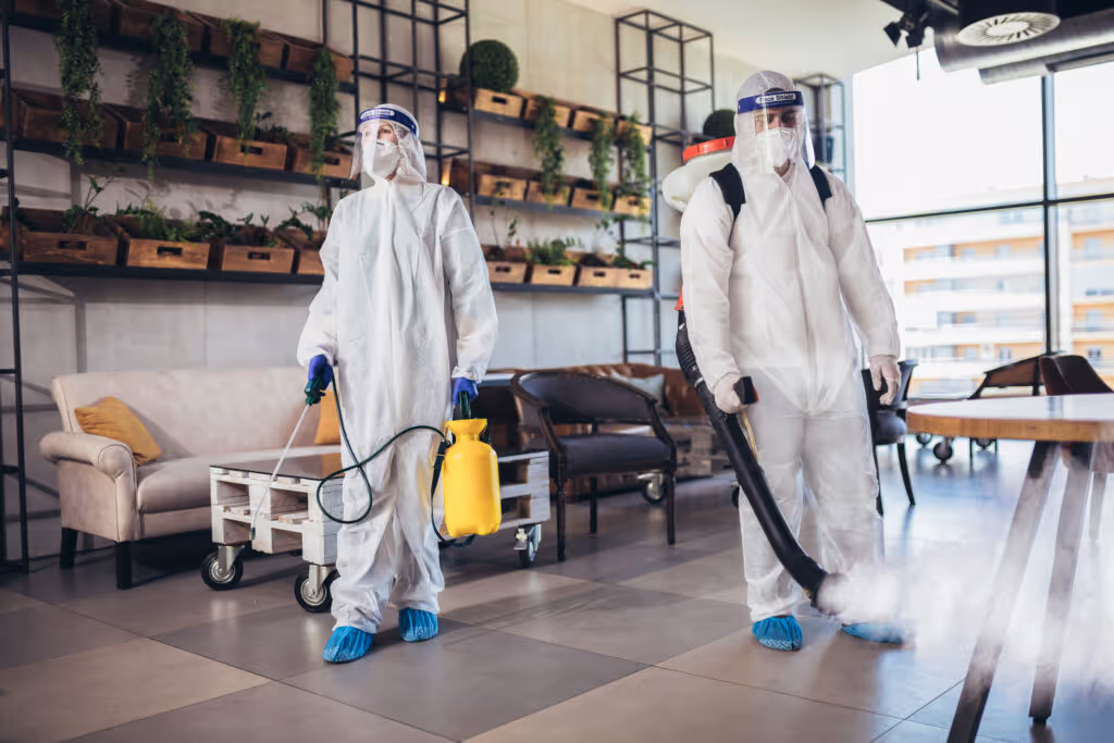 biohazard cleanup crew indoor