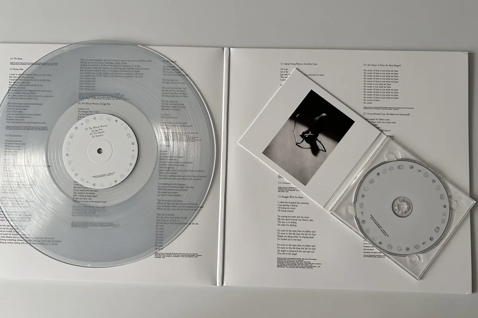 Clear vinyl gatefold edition with booklet and bonus CD, pressed by AGR