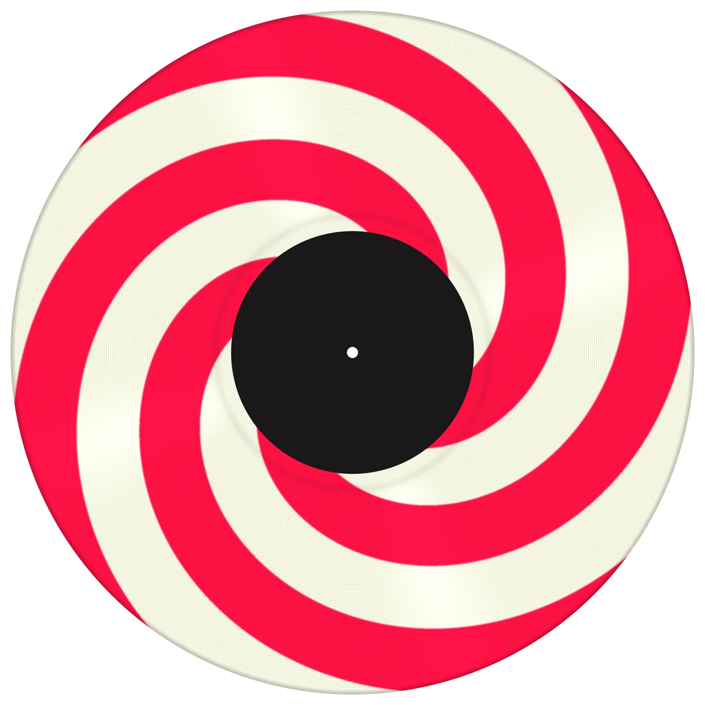 Pink and white spinner effect vinyl record