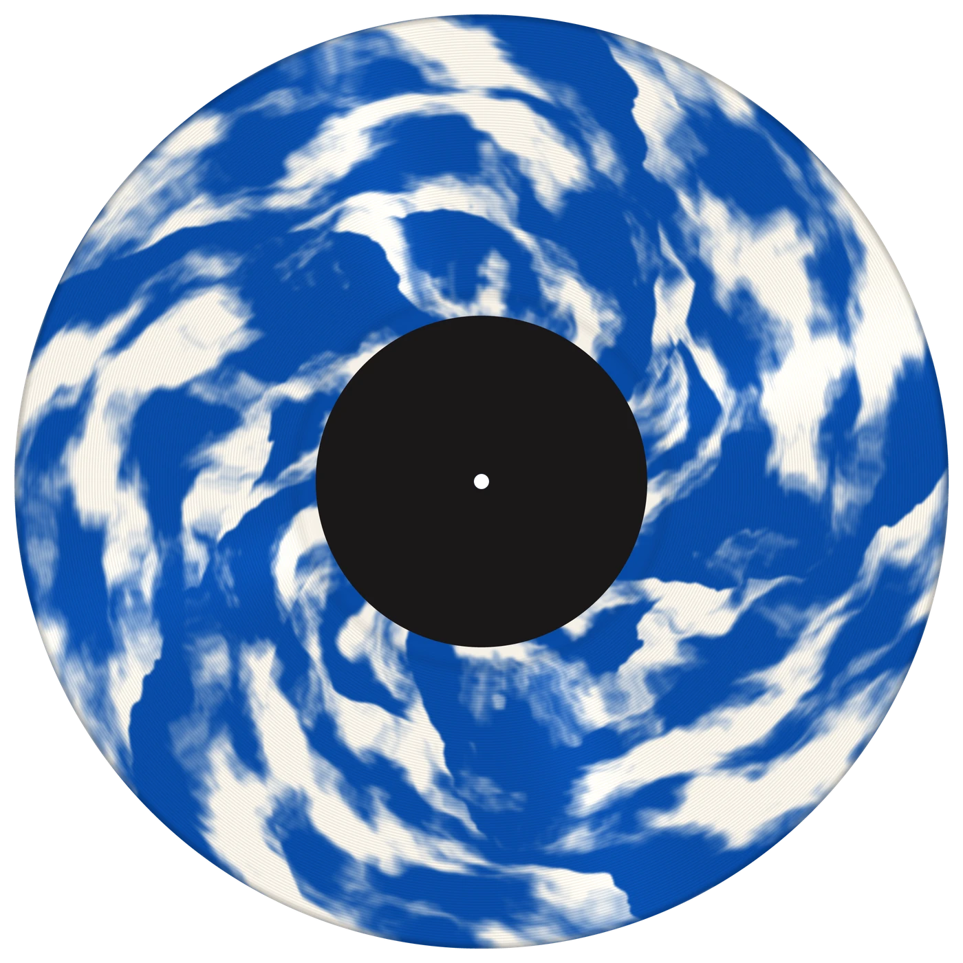 Blue and white marble effect vinyl record