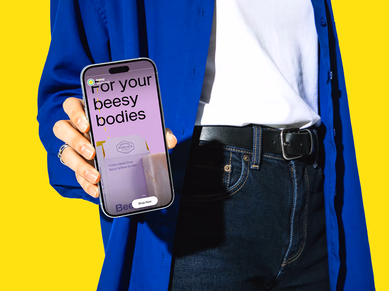 Beesy instagram story promotion on mobile
