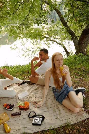 Friends having a picnic