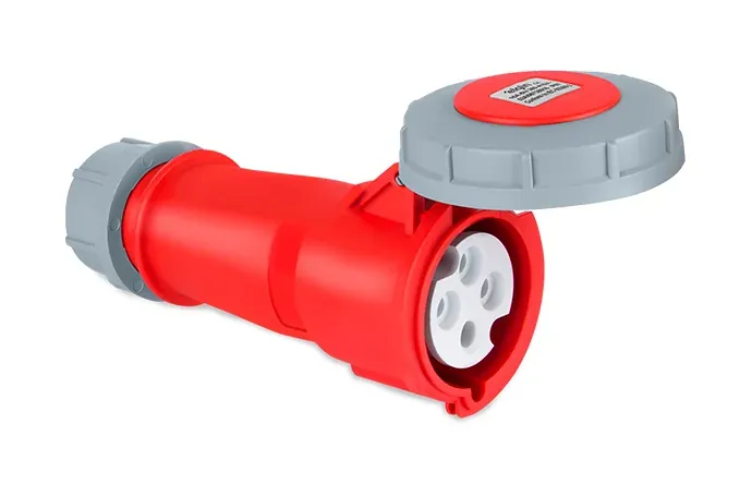 Tomada de acoplamento industrial Famatel IP67, vermelha, 400 V, linha SPEED PRO