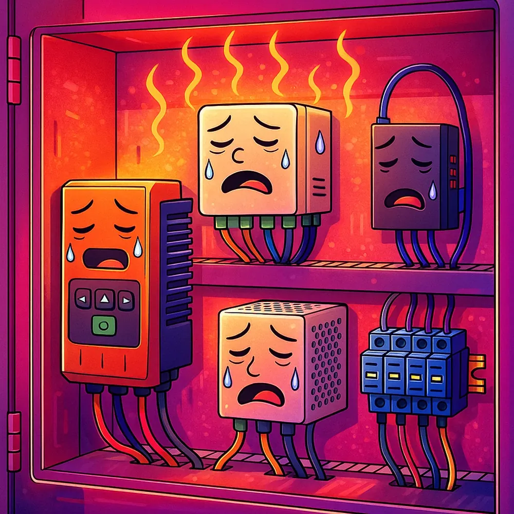 Como a temperatura dentro do painel elétrico reduz a vida útil de inversores, CLPs e fontes? Entenda como a climatização industrial evita essas falhas