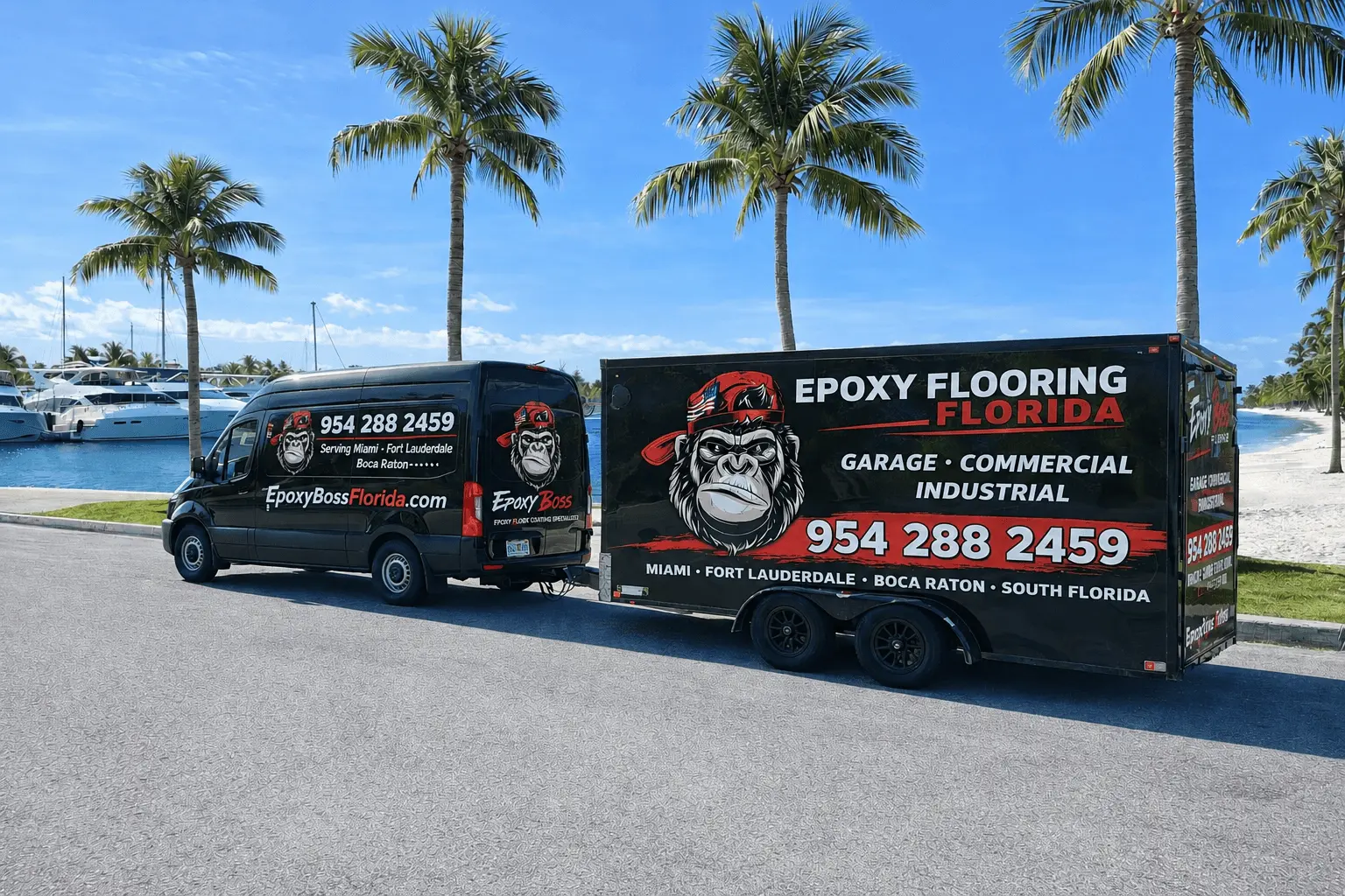 Epoxy flooring and concrete coating systems installed by Epoxy Boss Florida serving Davie, Fort Lauderdale, Miami and South Florida.