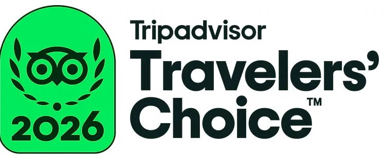 Tripadvisor Travelers' Choice 2026 award logo with an owl and laurel wreath.