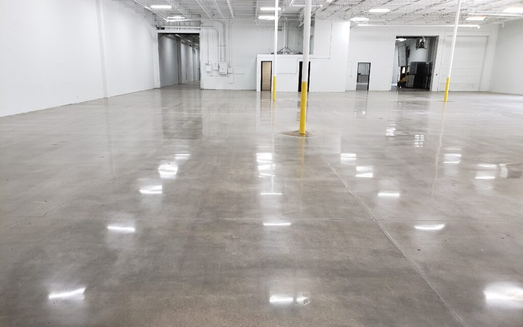 Concrete polished floor for a warehouse in Omaha, NE.
