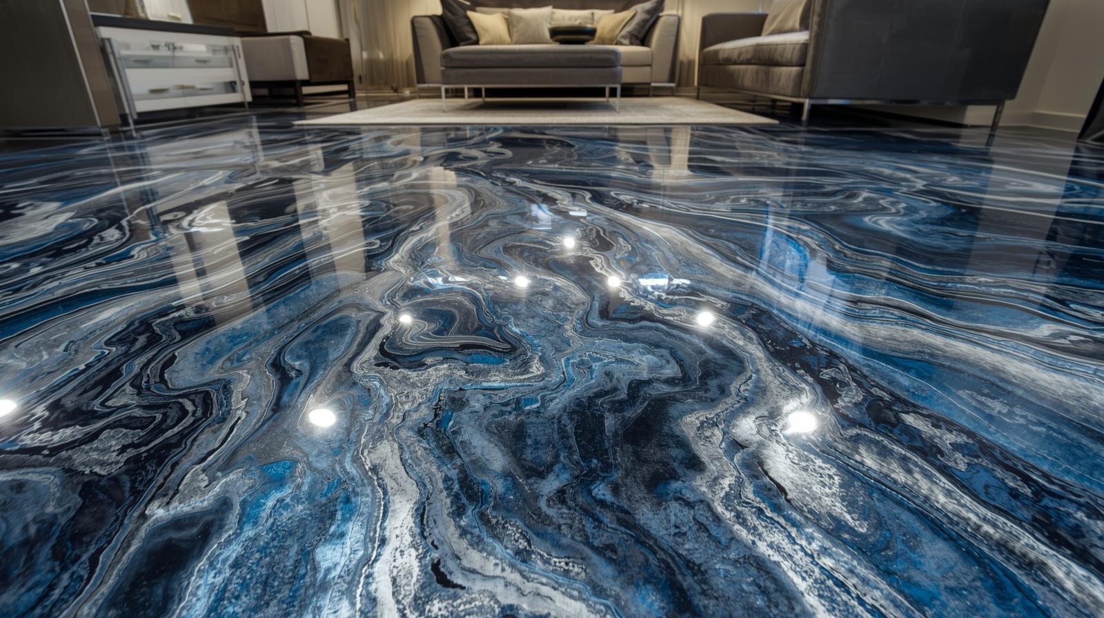 Custom Metallic Epoxy floor in Omaha