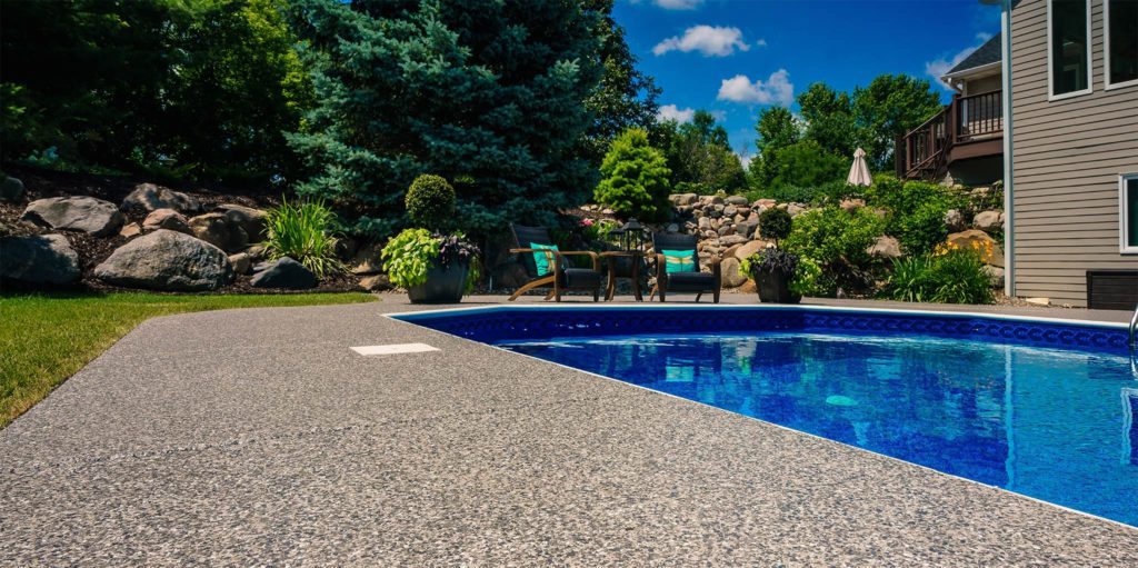 Pool deck with flake finish in Omaha, NE