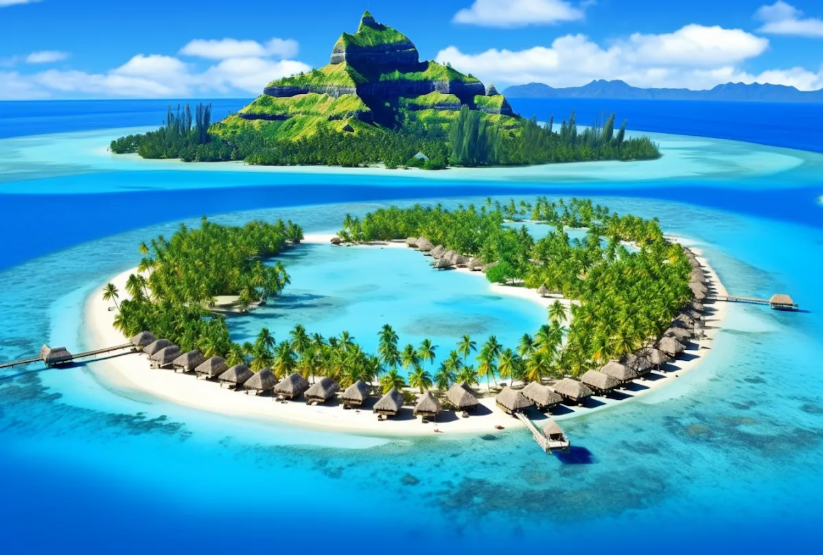 Luxury tropical island lagoon