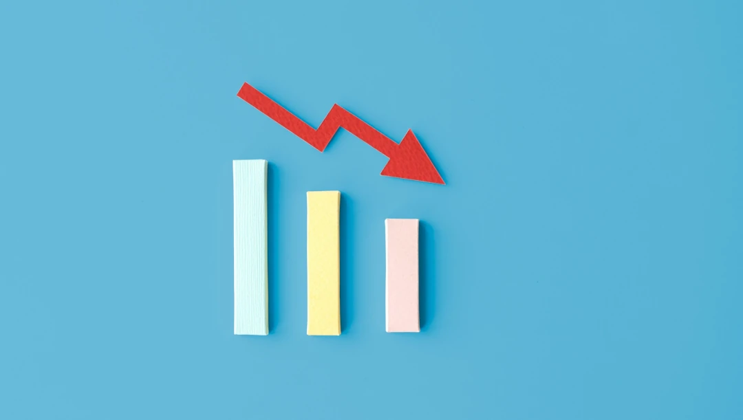 downward grade of bar graph