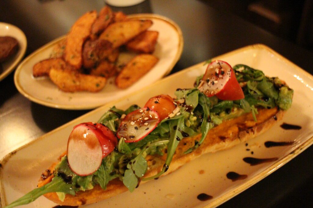 avocado toast and breakfast potatoes at Trattoria al Forno