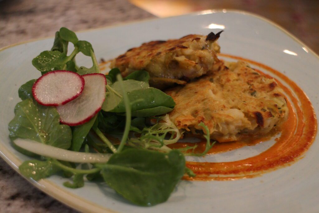 crab cake appetizer at Grand Floridian Cafe restaurant