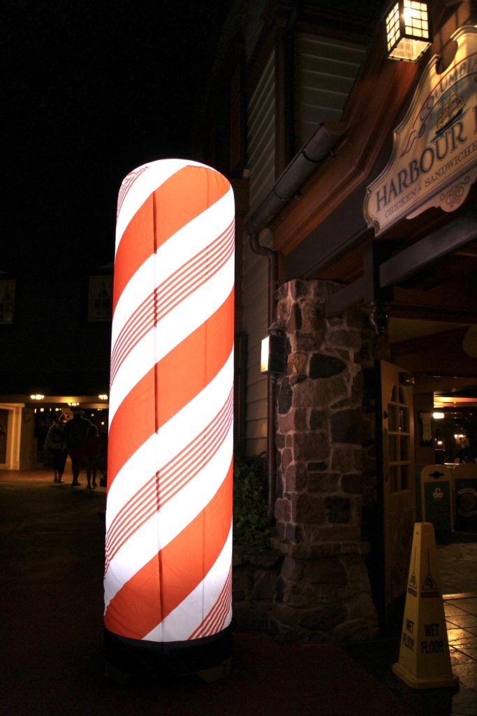 an inflatable peppermint stick