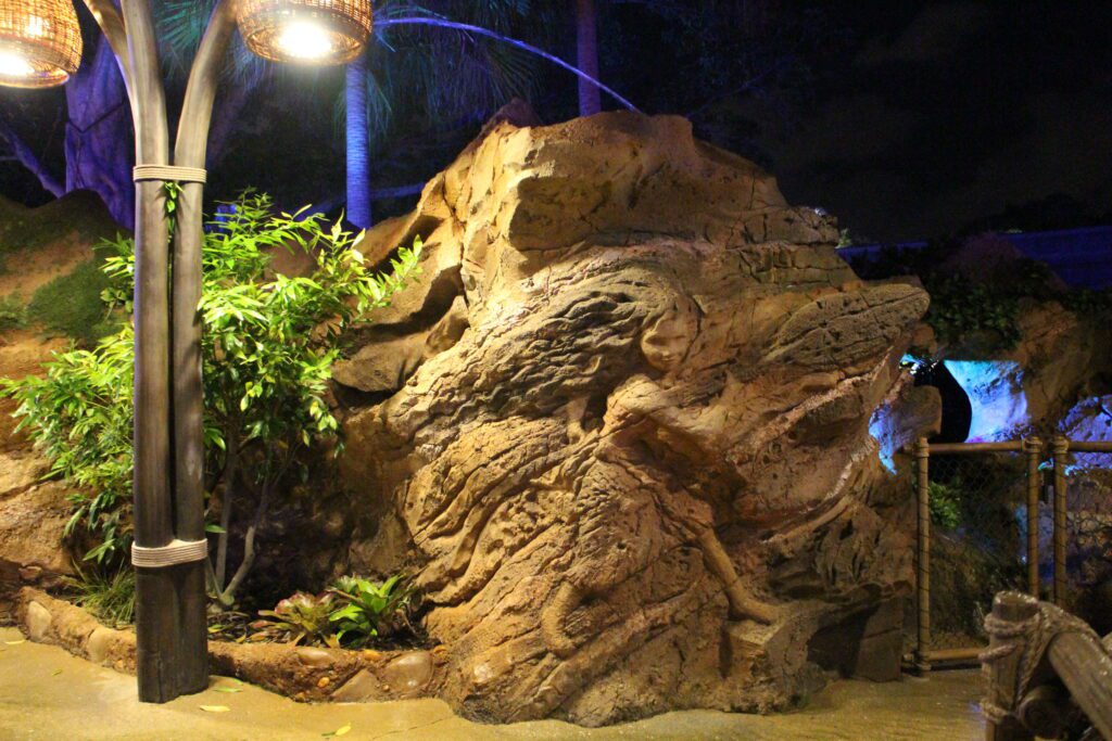 Moana carved into a rock