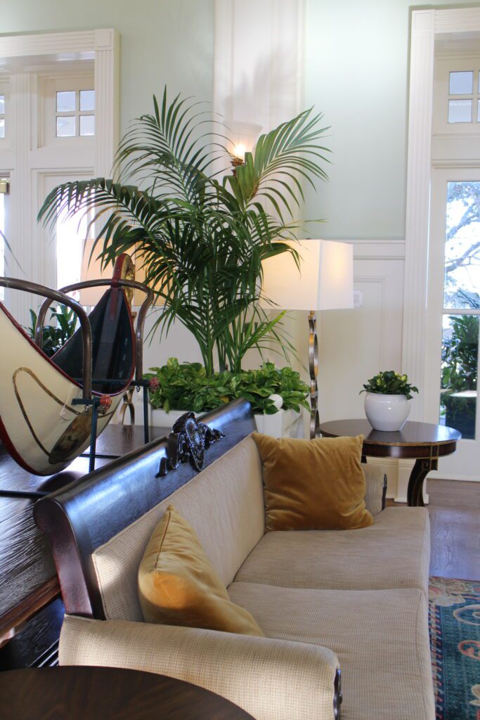 Classic style furniture inside the BoardWalk lobby, you can rent DVC points here and at other home resorts