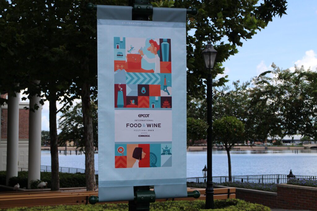 Epcot Food and Wine 2023 Banner with Ratatouille Art