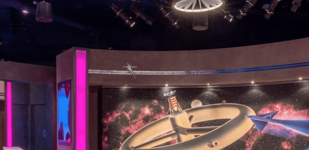 space art inside the Star View Station DVC lounge at Disneyland in Tomorrowland