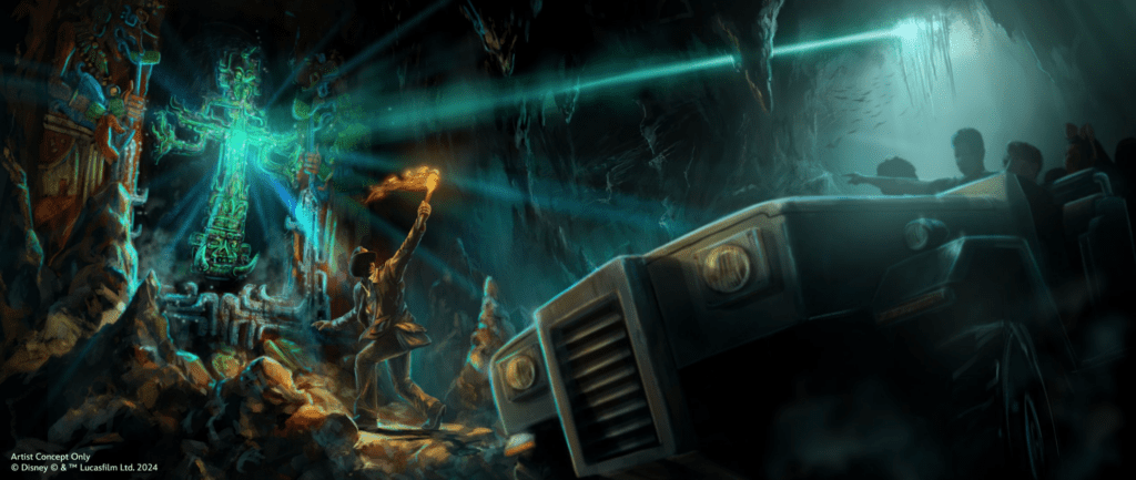 An artist concept for an Indiana Jones ride coming to Animal Kingdom.