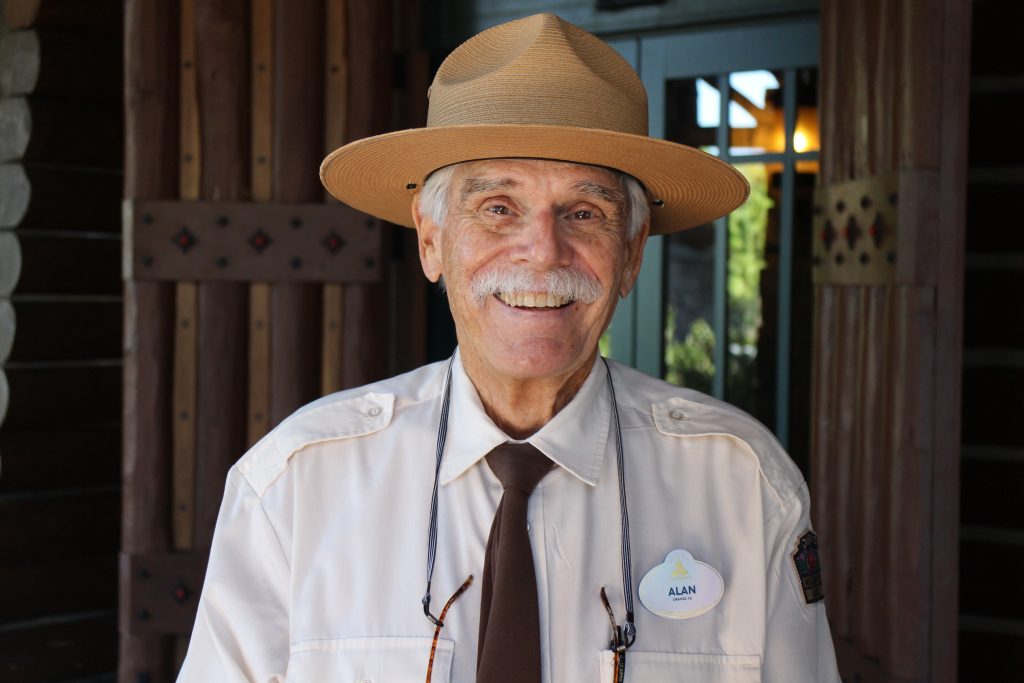 A park ranger at Disney's Wilderness Lodge Resort.
