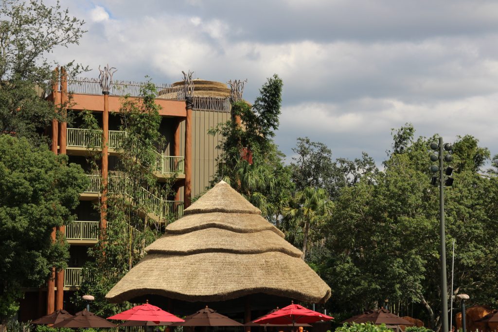 Uzima Pool Bar thatched roof at Jambo House at Animal Kingdom Lodge at Disney World.