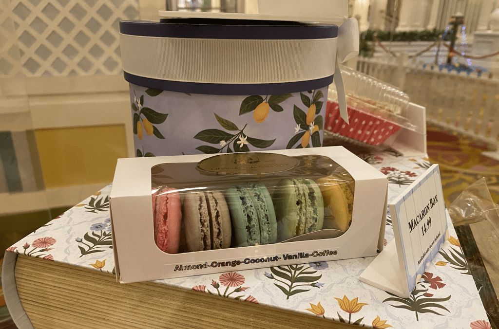A box of colorful macarons for $14.99.