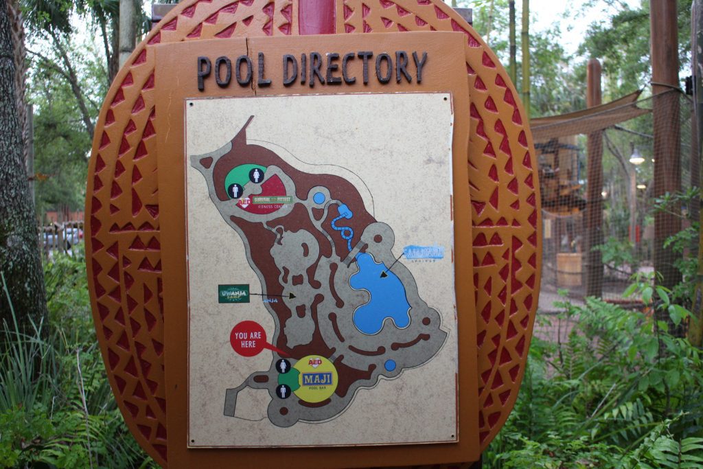 A map of the Kidani Village pool.