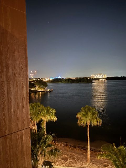 A look at Magic Kingdom fireworks from a Duo Studio room.